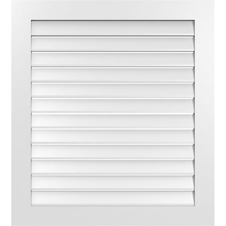 Ekena Millwork Vertical Surface Mount PVC Gable Vent: Functional, w/ 3-1/2"W x 1"P Standard Frame, 36"W x 40"H GVPVE36X4001SF